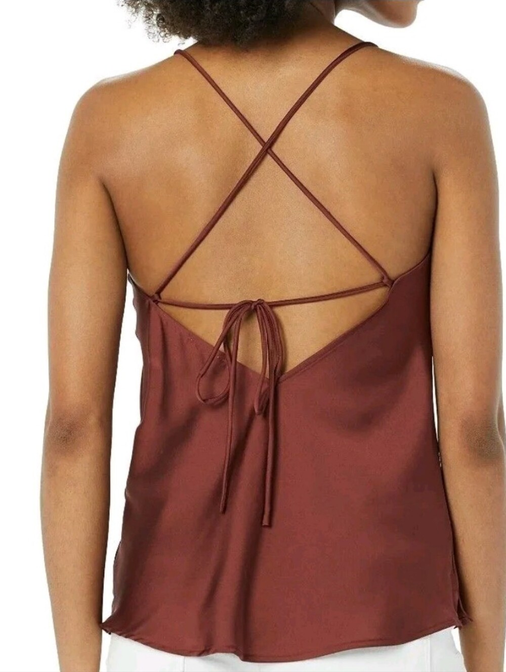 NWT Daily Ritual Georgette Camisole Brown Satiny Large Tank Top